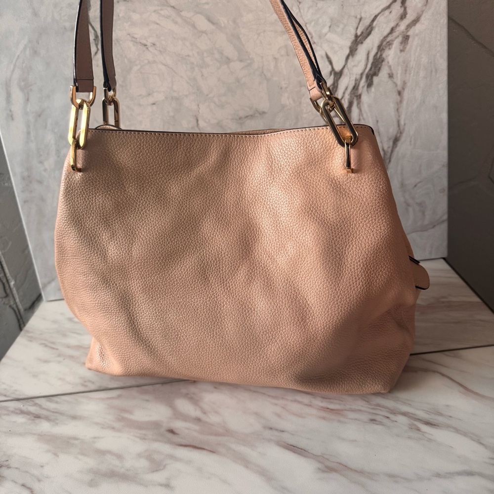 Michael Kors Soft Pebbled Leather Shoulder Bag – Blush Pink Stud Detail - Picture 15 of 17